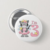 Princess Kitty 3. Geburtstag Button (Vorne & Hinten)