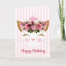 Princess Kitty Birthday Card Karte