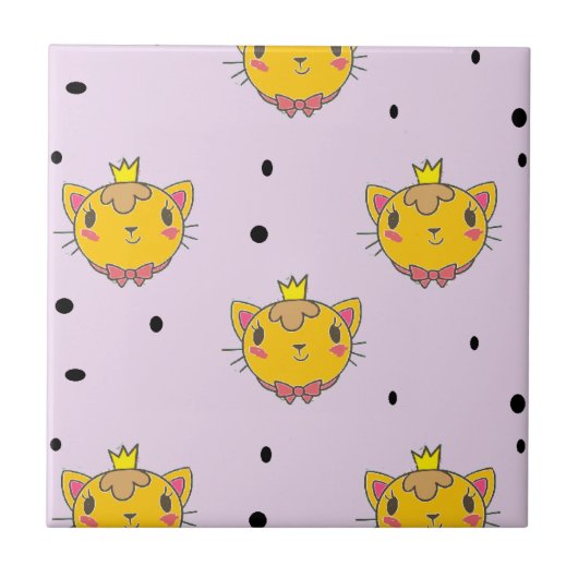Princess Kitty Cat auf lila Fliese (Vorderseite)