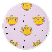 Princess Kitty Cat auf lila Keramikknauf (Vorderseite)