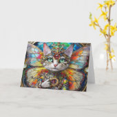 Princess Kitty Cat of the Butterfly Wing Brigade Karte (Gelbe Blume)