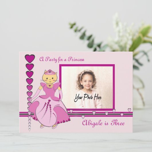 Princess Kitty Foto Einladung (Stehend Vorderseite)