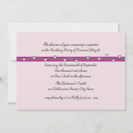 Princess Kitty Foto Einladung (Rückseite)