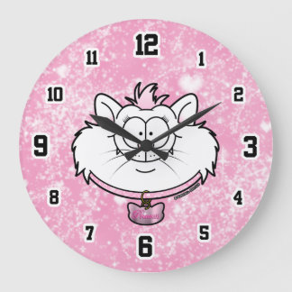 Princess Kitty Pink Sparkle Screwball Graphics Große Wanduhr