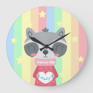 Princess Kitty Round Acrylic Wall Clock Große Wanduhr