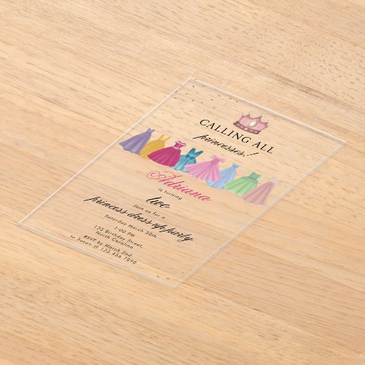 Princess Kleider Märchenkleidung Mädchen zum Gebur Acryleinladungen (Ablage )