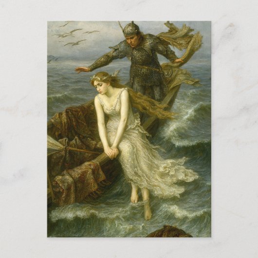 Princess & Knight At Sea Medieval Fantasy Art Postkarte (Vorderseite)