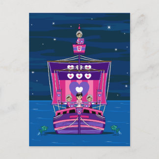 Princess & Knights auf der Postkarte des Mittelalt