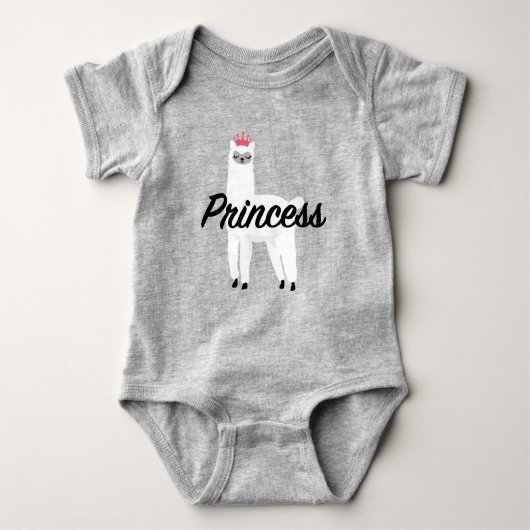Princess Lama Design - Baby Jersey Bodysuit Baby Strampler (Vorderseite)