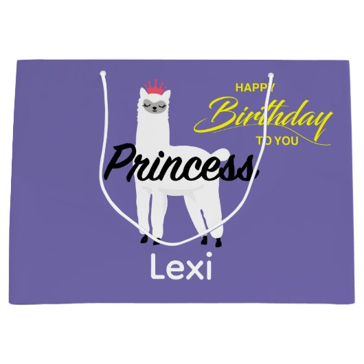 Princess Lama Design - Geschenktasche - Groß Große Geschenktüte (Vorderseite)
