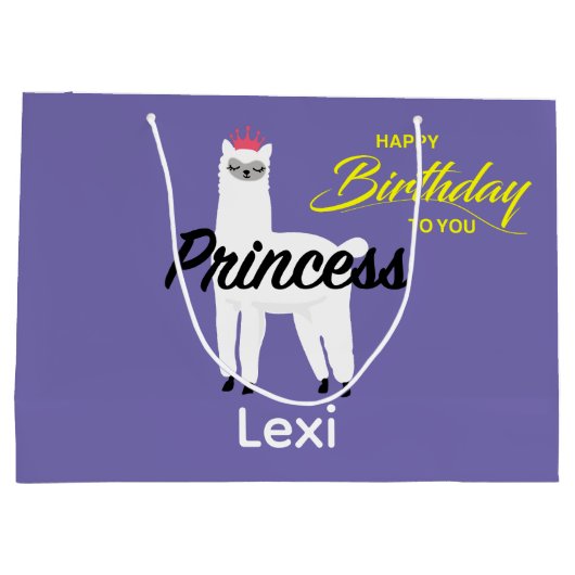 Princess Lama Design - Geschenktasche - Groß Große Geschenktüte (Rückseite)