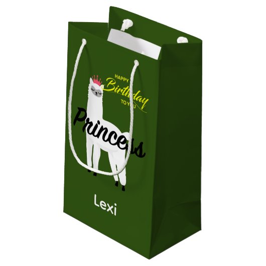 Princess Lama Design - Geschenktasche - Klein Kleine Geschenktüte (Rückseite Schrägansicht)