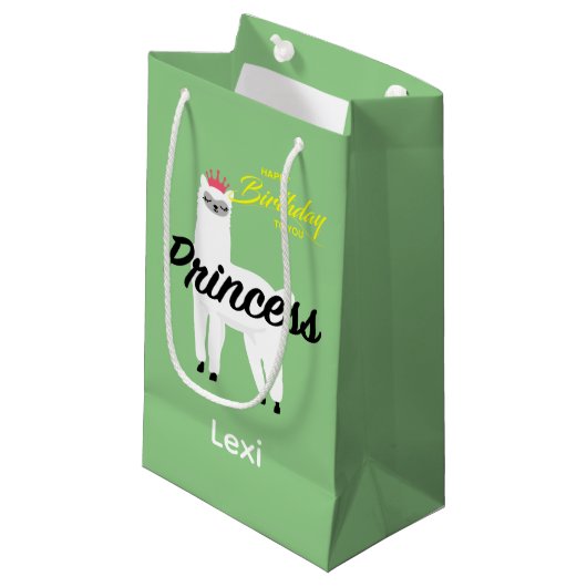 Princess Lama Design - Geschenktasche - Klein Kleine Geschenktüte (Vorderseite Schrägansicht)