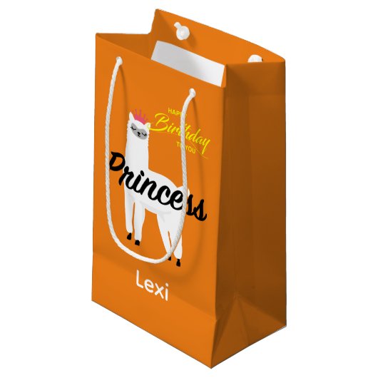 Princess Lama Design - Geschenktasche - Klein Kleine Geschenktüte (Vorderseite Schrägansicht)