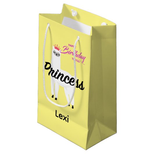 Princess Lama Design - Geschenktasche - Klein Kleine Geschenktüte (Vorderseite Schrägansicht)