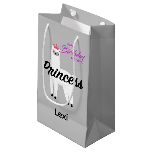 Princess Lama Design - Geschenktasche - Klein Kleine Geschenktüte (Vorderseite Schrägansicht)