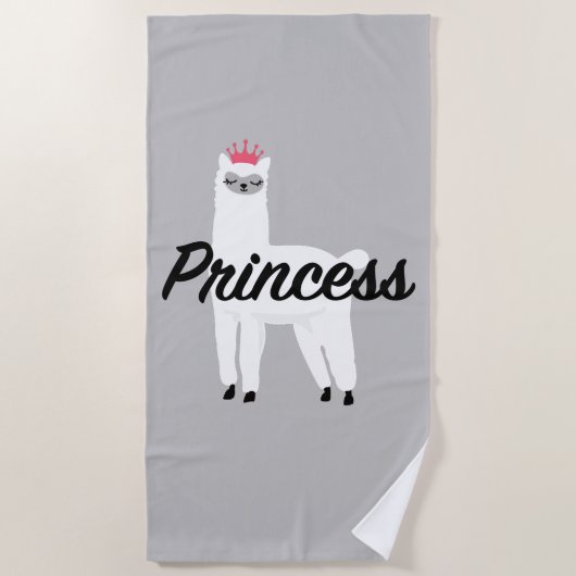 Princess Lama Design - Girls' Fine Jersey T - Shir Strandtuch (Vorderseite)