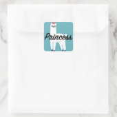 Princess Lama Design - Square Stickers (Tasche)