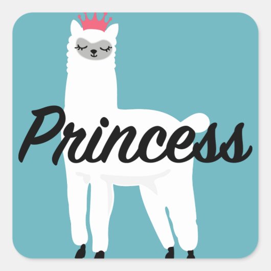 Princess Lama Design - Square Stickers (Vorderseite)
