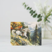 Princess Leap Rosstrappe Legend Watercolor Postkarte (Stehend Vorderseite)