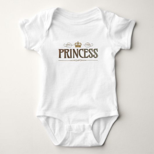 Princess Lettering - Große Mittelalterliche Königl Baby Strampler (Vorderseite)