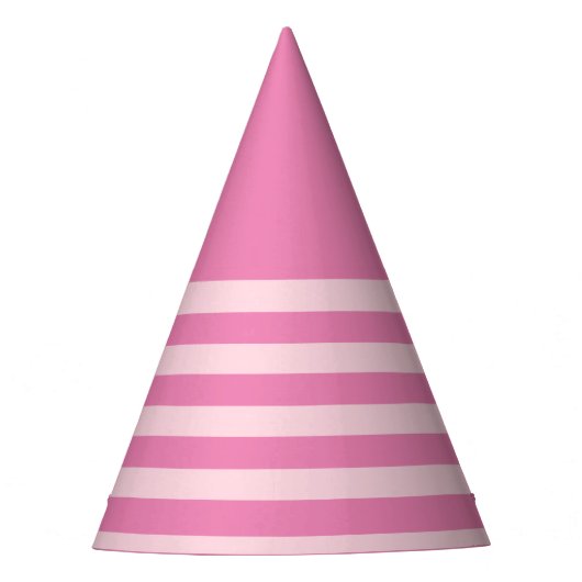Princess Light Pink und Pink Strichen Partyhütchen (Vorderseite)