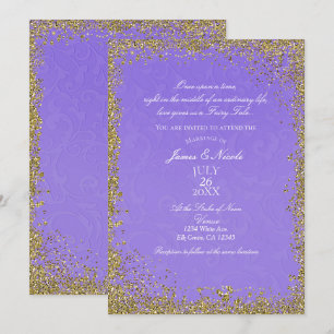Princess Lila Damask Storybook Elegante Hochzeit Einladung