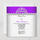 Princess Lila Diamond Tiara Geburtstagsparty Einladung (Rückseite)