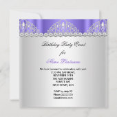 Princess Lila White Diamond Tiara Geburtstag Einladung (Rückseite)
