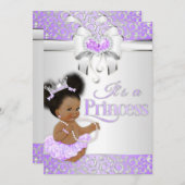 Princess Lilac & Silver Diamond American Einladung (Vorne/Hinten)