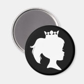 Princess Magnet White Silhouette (Vorderseite/Rückseite)