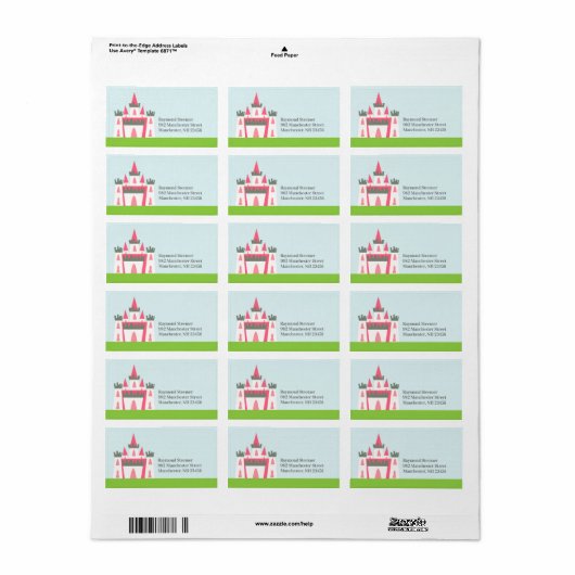 Princess Mailing Labels Adressaufkleber (Vorne)