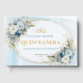 Princess Mis Quince Guest Book with Boho Greenery Gästebuch (Vorderseite)