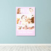 Princess Monogram Pink Baby Foto Collage Leinwanddruck (Insitu (Holzboden))