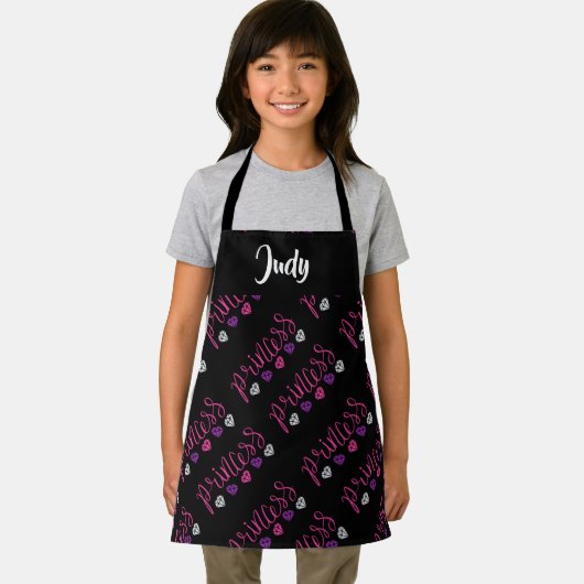 Princess-Muster in schwarz Schürze (Insitu)