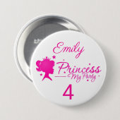 Princess My Party Personalialize Name Age Birthday Button (Vorne & Hinten)