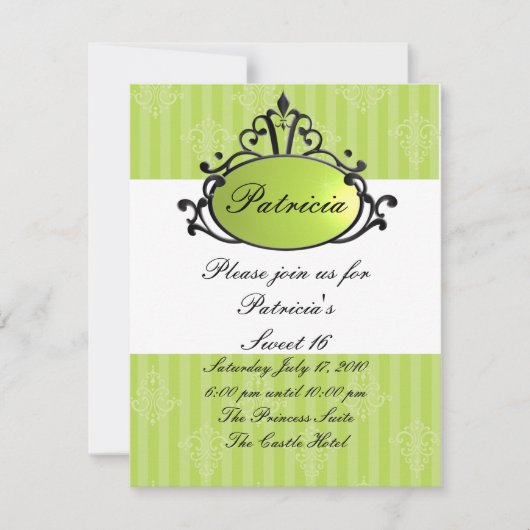 Princess Name Filigree Einladung (Vorderseite)