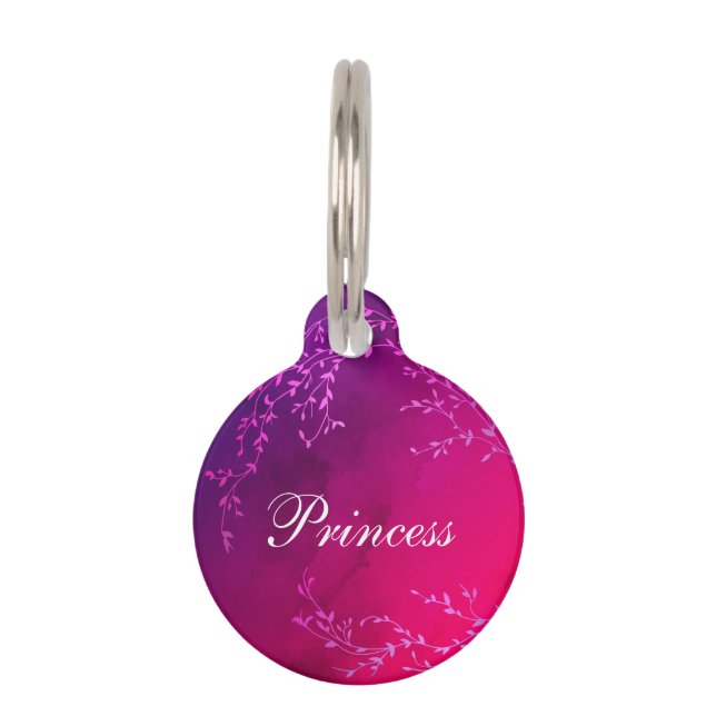 Princess name pink glitz haustiermarke (Vorderseite)