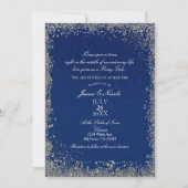 Princess Navy Blue Silver Storybook Hochzeit Einladung (Vorderseite)