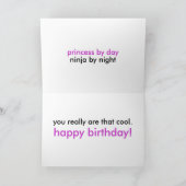 Princess Ninja Birthday Card Karte (Innenseite)