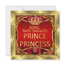 Princess oder Princess Baby Shower Red Gold