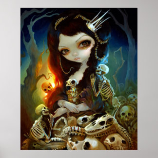 Princess of Bones ART PRINT Lowbrow Art Skelett Poster