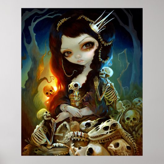 Princess of Bones ART PRINT Lowbrow Art Skelett Poster (Vorne)