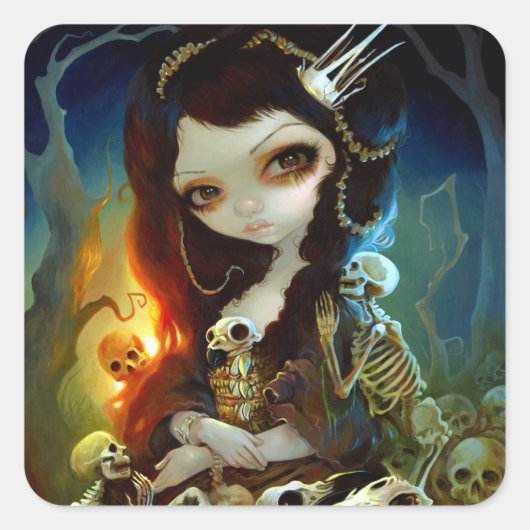 "Princess of Bones"-Aufkleber Quadratischer Aufkleber (Vorderseite)