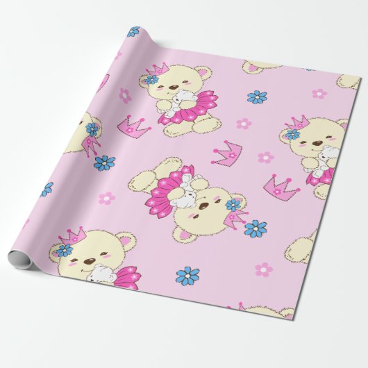 Princess of Pink Bear Geschenkpapier (Ungerollt)