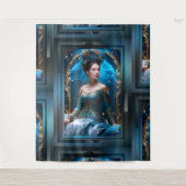 Princess of the Blue Rose AI Art von Xzendor7 Wandteppich (Vorderseite)