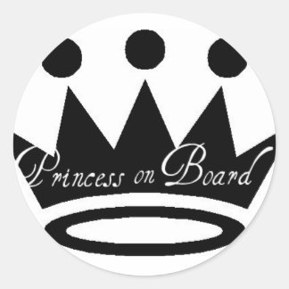 Princess on Board Sticker1 Runder Aufkleber