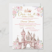 Princess ONE-CE Upon a time Birthday Castle Crown Einladung (Vorderseite)