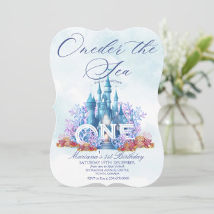 Princess Oneder the Sea Watercolor - Happy Birthda Einladung