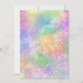 Princess Opal Glitzer Rainbow Quinceañera Einladung (Rückseite)